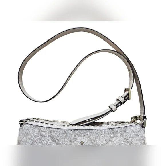 Kate Spade Dark Beige PVC Flower Crossbody Bag, With Silver Hardware, New w/tags - Picture 5 of 8